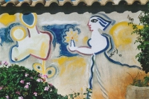 Fresco on the outside wall of a villa. Neochori ( Greece) 2004